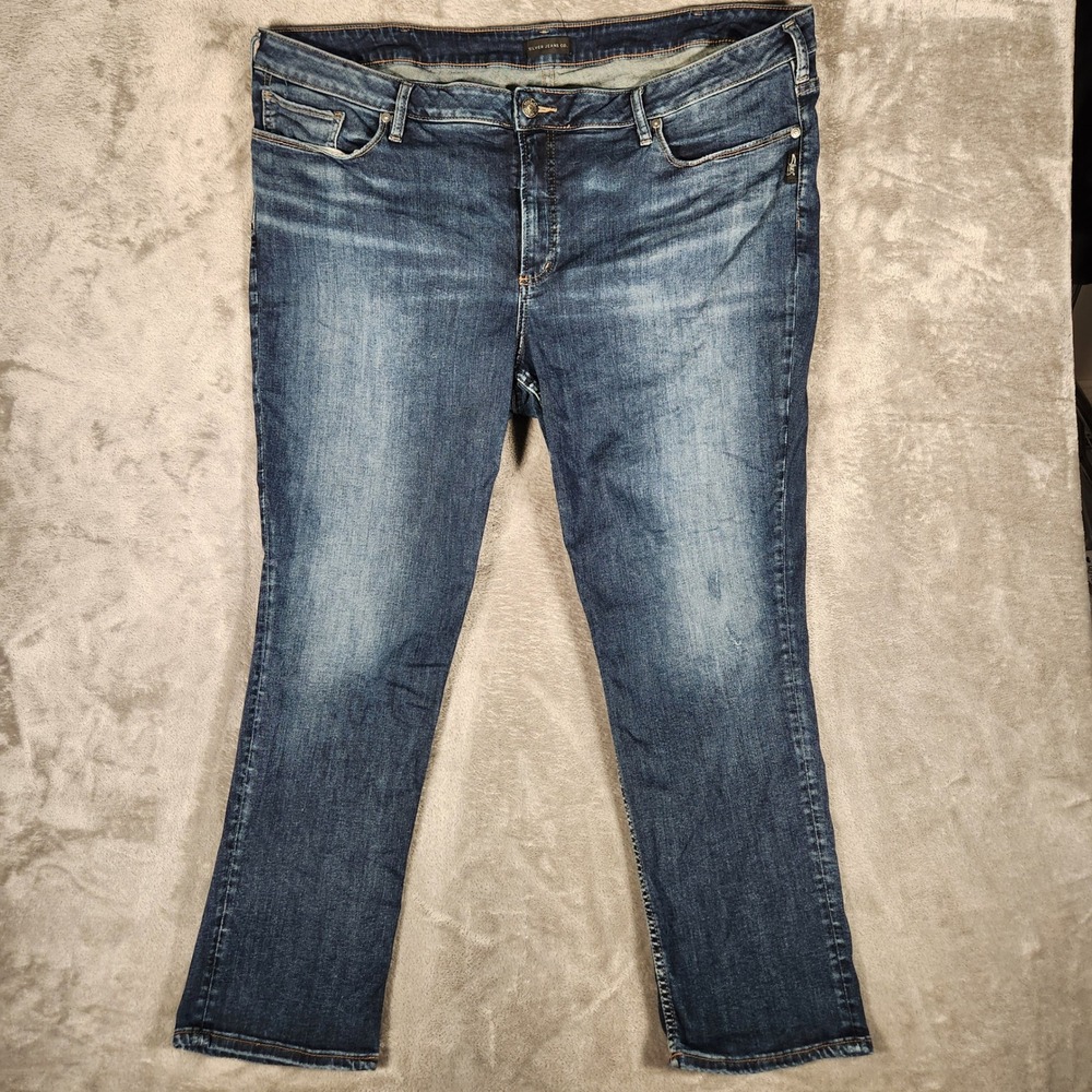 Silver Jeans Avery Slim Women 24 Blue Excellent High‎ Rise Straight Leg Denim